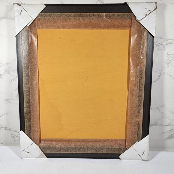 Chinese Asian Wheat Straw Wood Art Tulips Chicken Floral Yellow Red Framed 12x14 - Picture 5 of 5